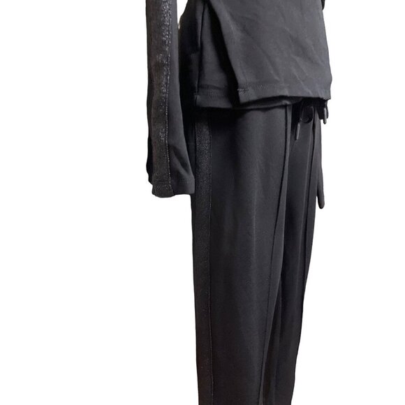 Good American Women's Glam Suit Wrap Top Pull On Pants Black Viscose Medium - Picture 6 of 14